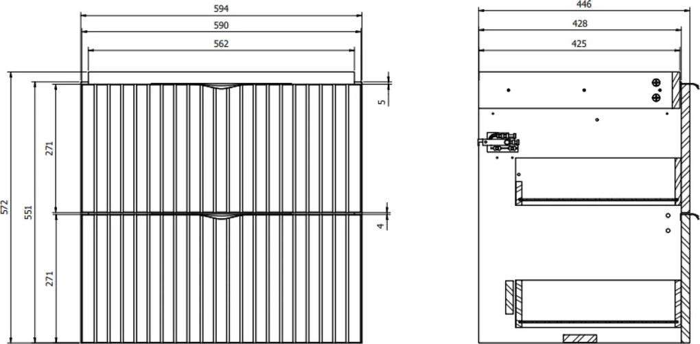Dulap baie suspendat 60 pentru lavoar, alb mat, MDF, Cersanit Tirso - Resigilat