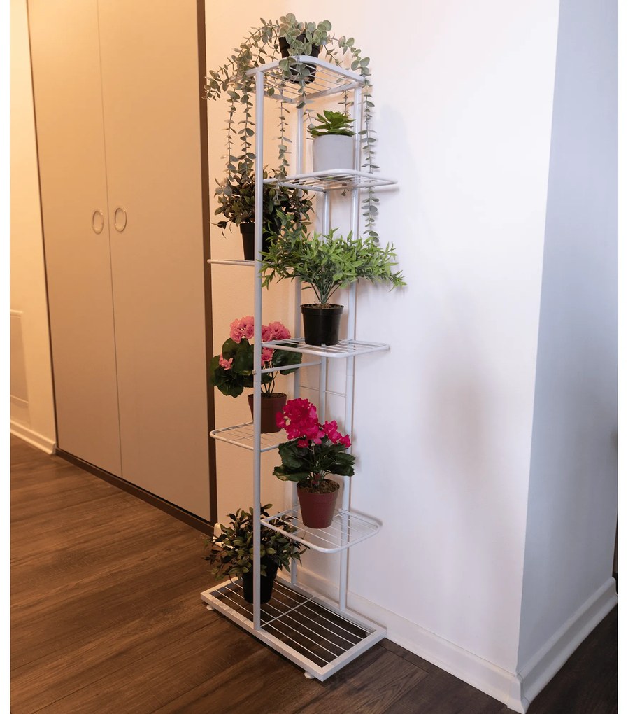 Suport pentru flori din metal, alb, BAMIR TIP 2