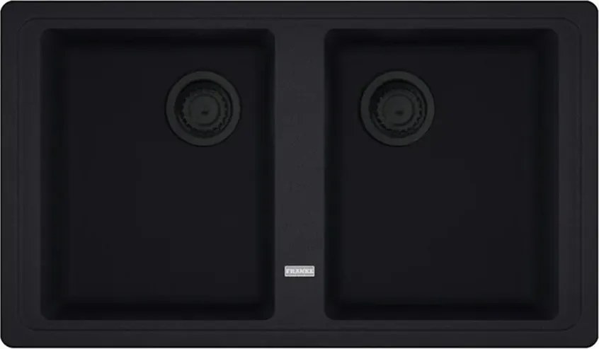 Chiuveta bucatarie compozit Franke Basis VN 2 cuve fara picurator 86x50 cm finisaj negru mat