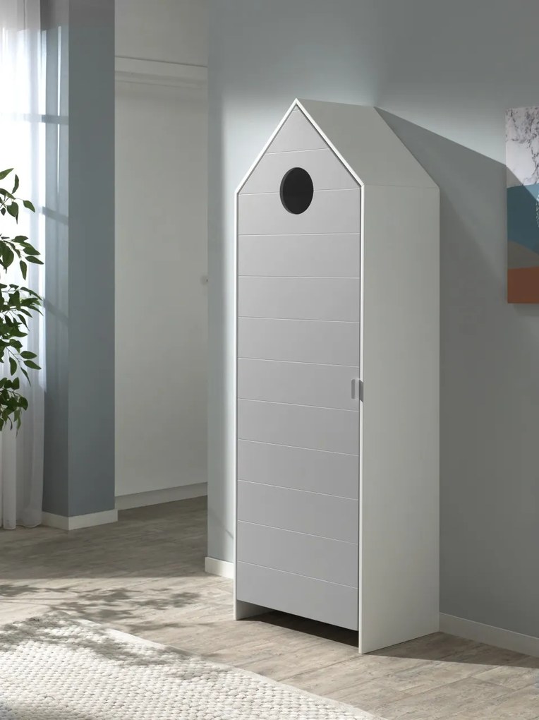Dulap pentru Copii Căsuță, Gri, (MDF) – CASAMI – Vipack