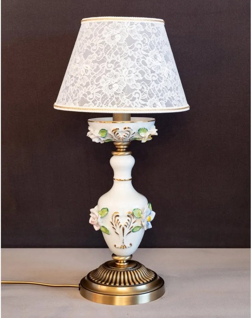Veioza design italian din alama si portelan colorat 9961