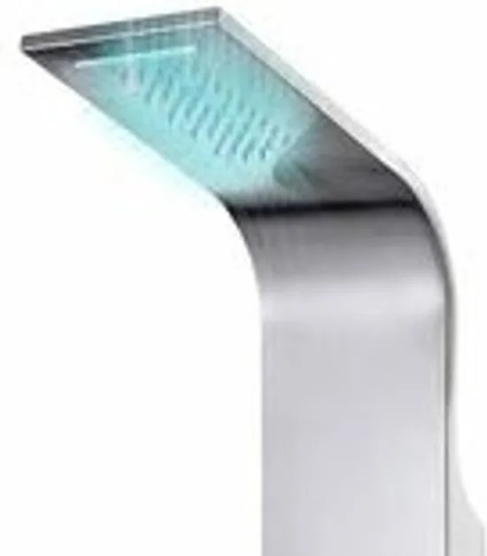 Verona Silver Panel duș, oțel inoxidabil, cu termostat, iluminat cu LED