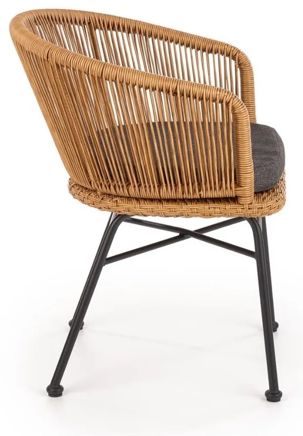 Scaun de gradina Jolie, lemn natural / negru