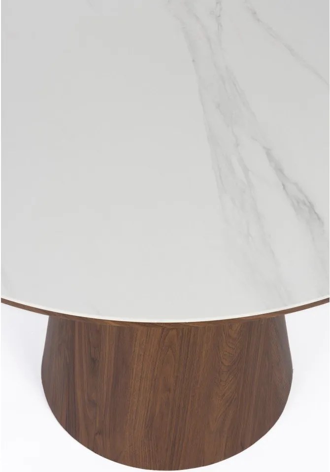 Masă de dining rotundă cu blat din piatră ø 115 cm Almira – White Label