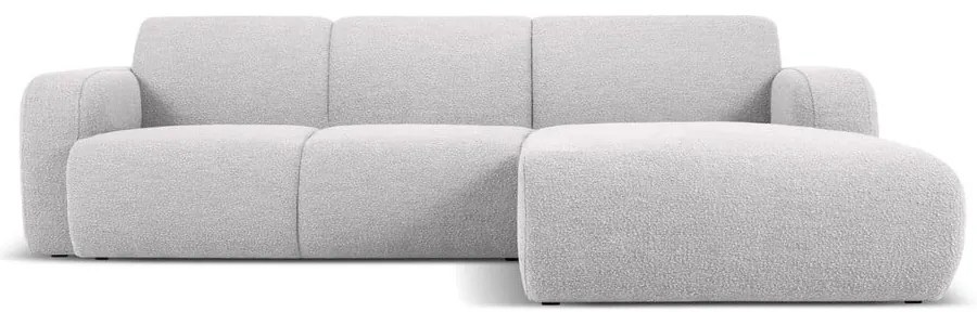 Colțar gri deschis cu tapițerie din stofă bouclé (colț dreapta) Molino – Micadoni Home