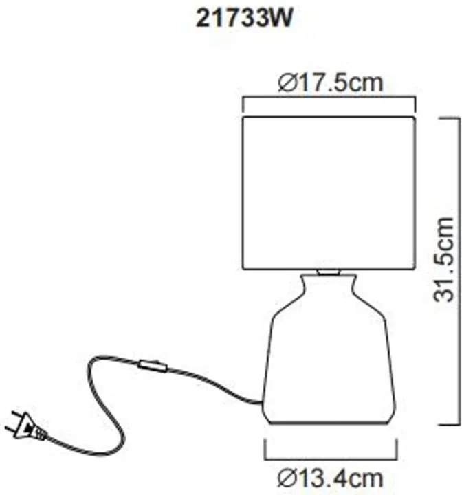 Lampa de masa ceramica alba RELA