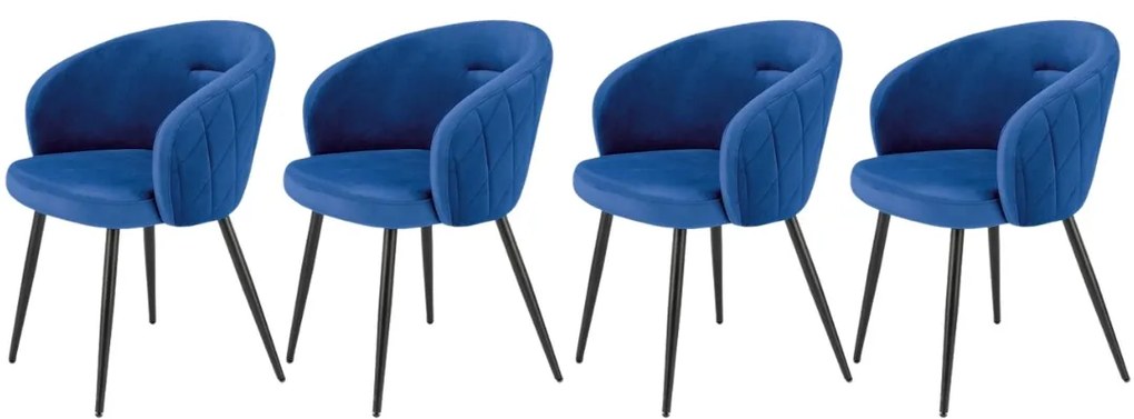 Set 4 scaune K430 velvet bleumarin