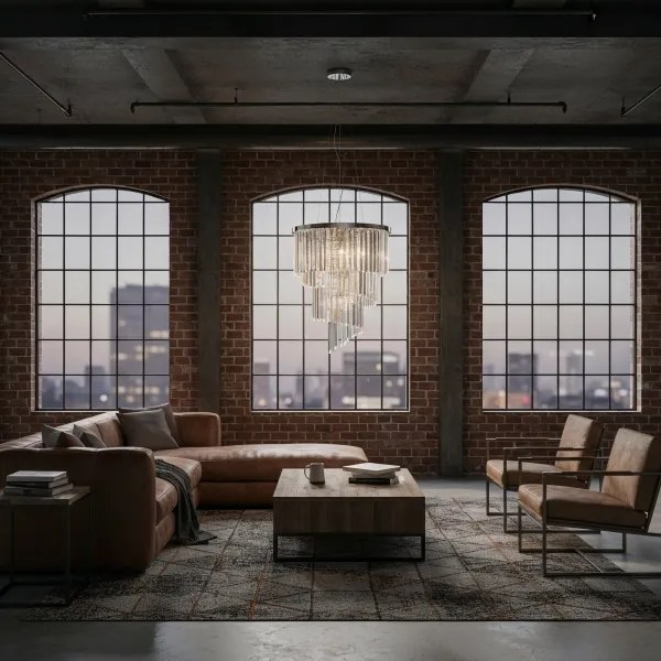 Lustră pe cablu CARLTON 12xE14/40W/230V crom Ideal Lux