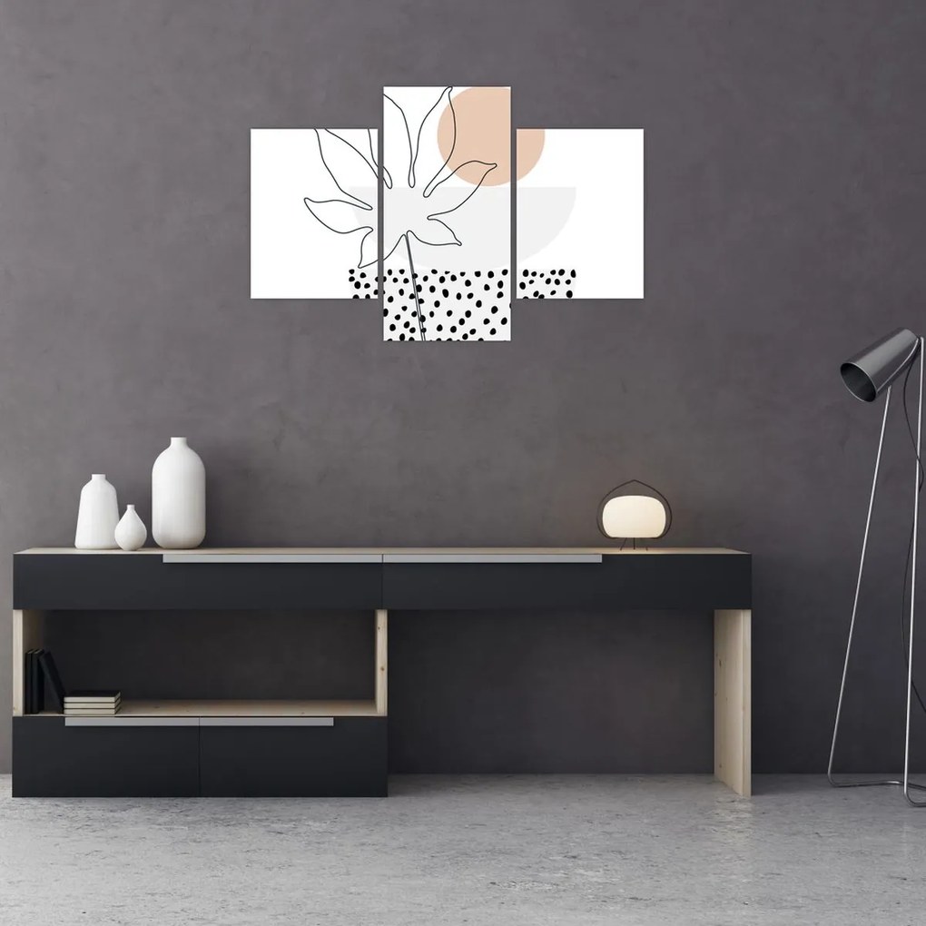 Tablou - Linie de artă flori N⁰3 (90x60 cm)