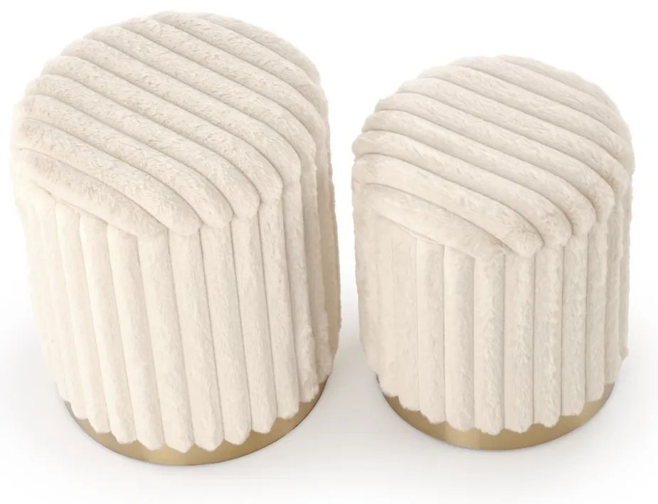 Set 2 tabureti Fido crem/auriu