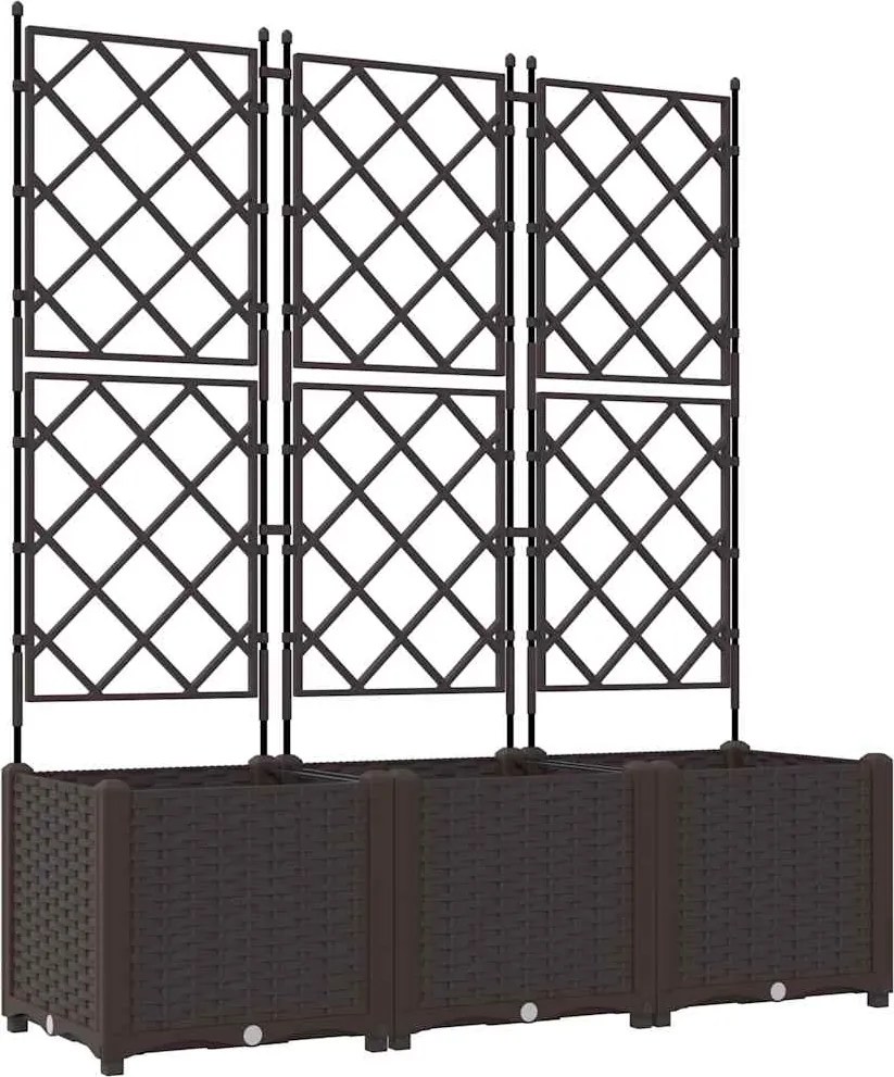 vidaXL Vază pentru Grădină 3 pcs Maro 120 x 40 x 143 cm Oțel