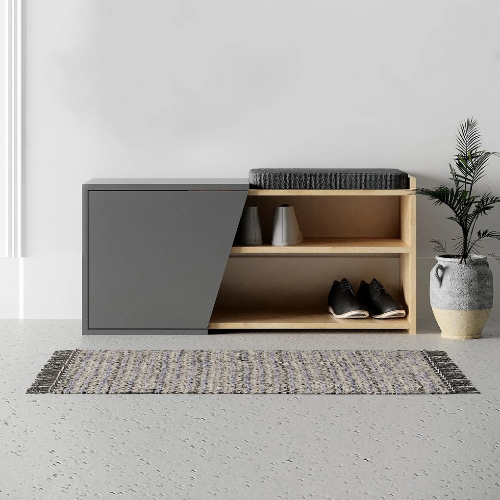 Comodă pentru pantofi Fiona - Oak, Anthracite