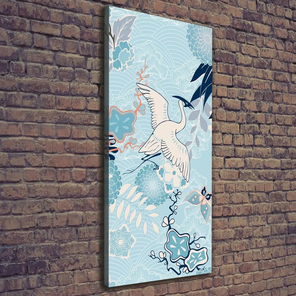 Tablou canvas Crane și flori