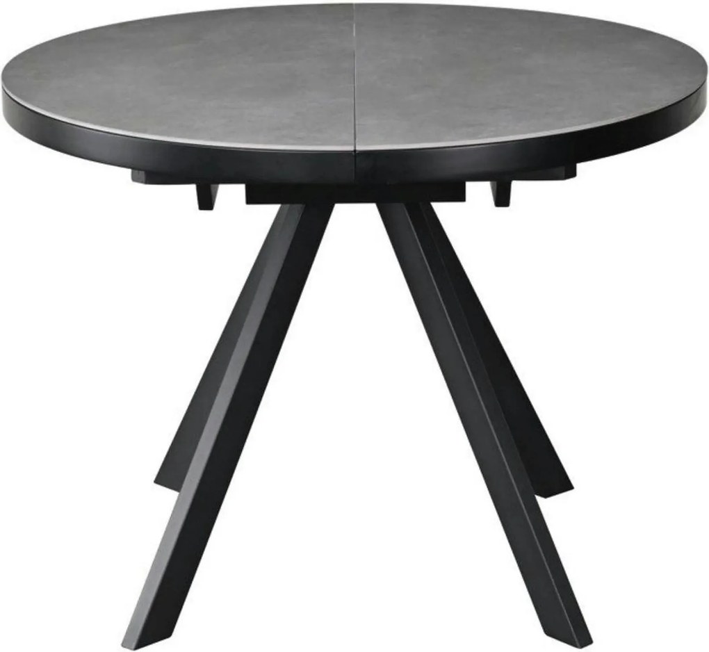 Masa extensibila LIBRA, gri mat/negru, ceramica/metal, 100/130x100x75