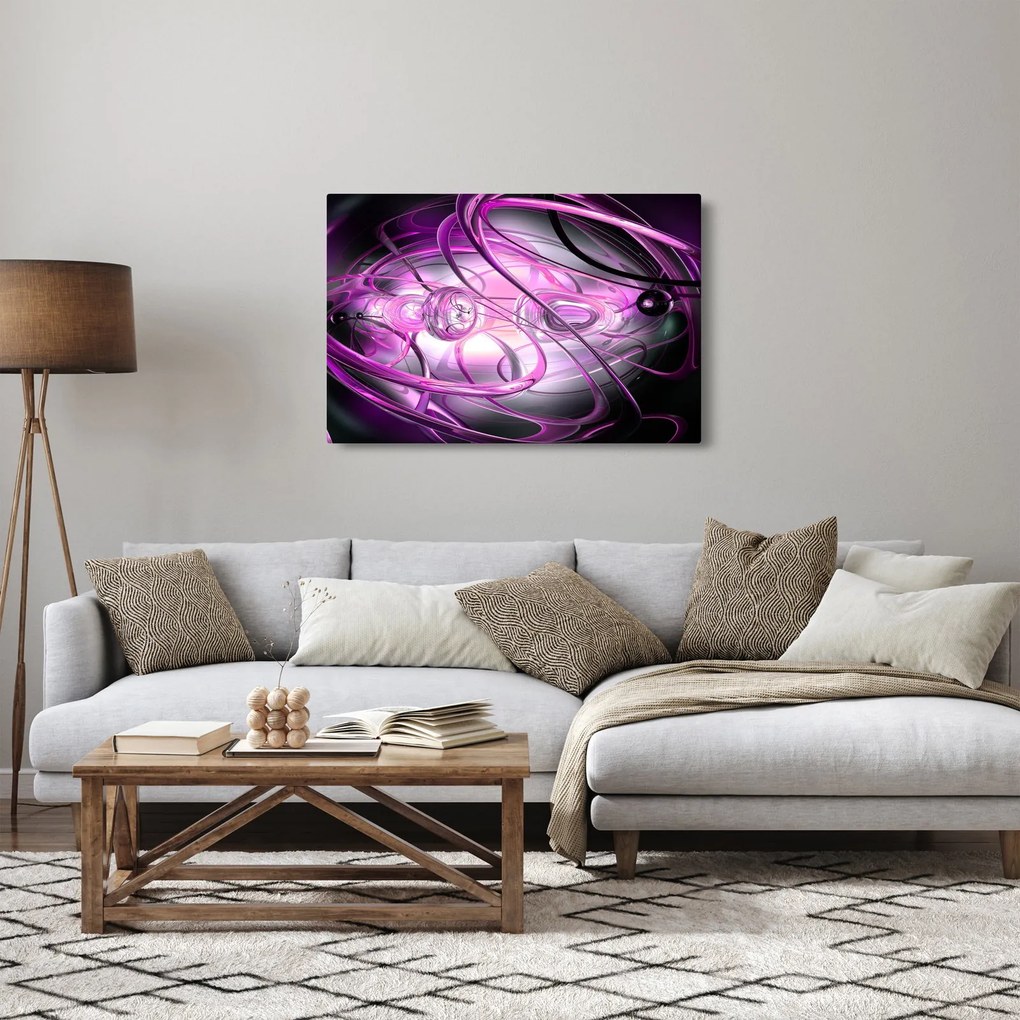 Tabloul cu abstracție frumoasă în violet (90x60 cm)
