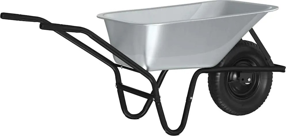 vidaXL Roabă Argintiu și Negru 141 x 60 x 57 cm Oțel