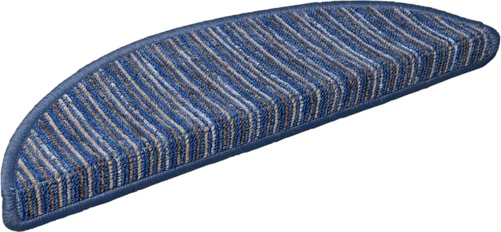 vidaXL Mochete autocolante pentru scară 15 pcs albastru 56 x 17 x 3 cm