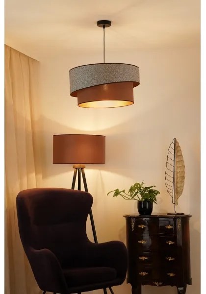 Lustră pe cablu Brilagi VEGAS SHINE 1xE27/15W/230V d. 50 cm gri/maro