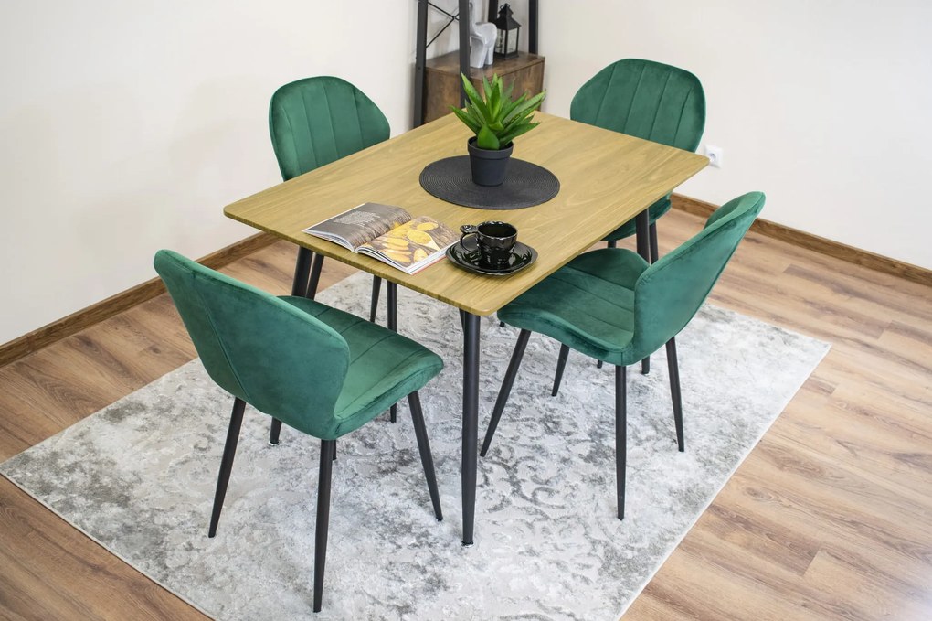 Masa de sufragerie cu blat in decor stejar WERONA 120x80