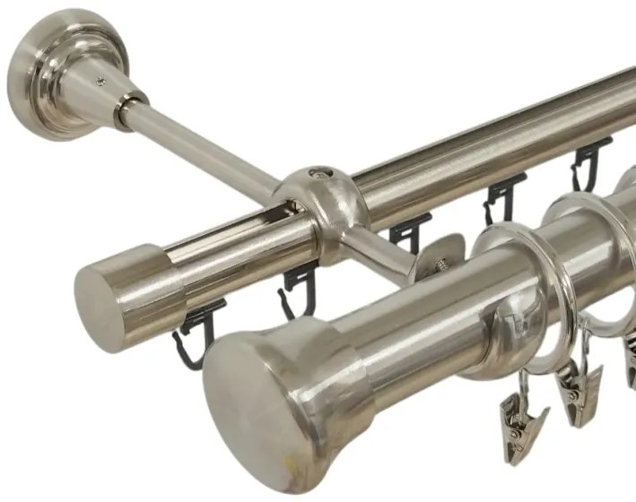 Galerie dubla Fulda 25/19 teava neteda si profil inox (Alege marime: 360 cm)