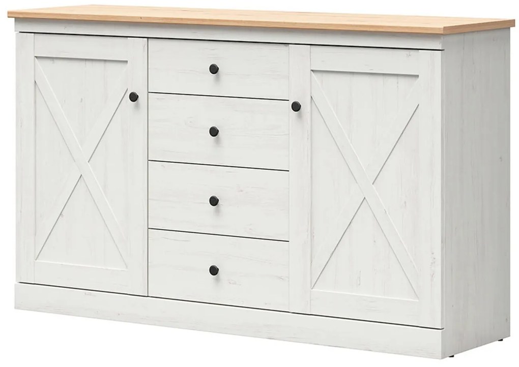 Comodă Frija 2 (pin andersen alb + stejar artisan) . Promo -31%. 1098247