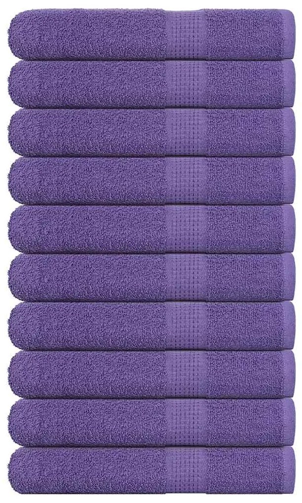 vidaXL Prosoape pentru saună 10 buc Violet 360 g/m² 100% bumbac