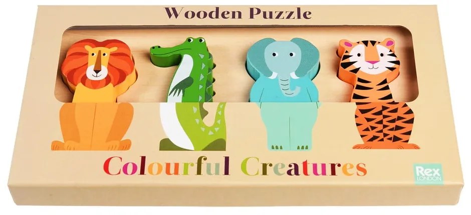 Puzzle din lemn Colourful Creatures - Rex London