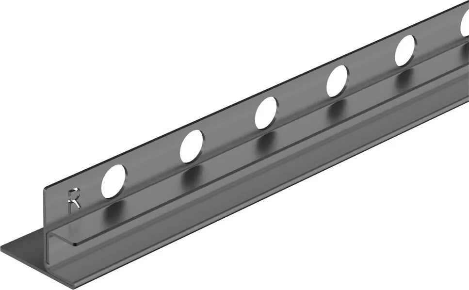 Profil inclinat dreapta pentru sticla Balneo Floor Strips 170 cm finisaj Gun Metal mat