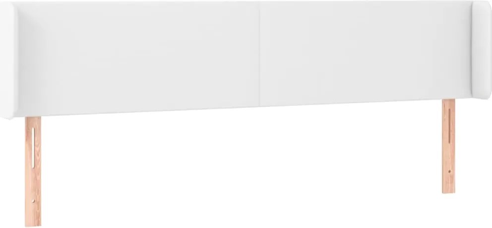 vidaXL Tăblie de pat cu aripioare alb 183x16x78/88 cm piele ecologică