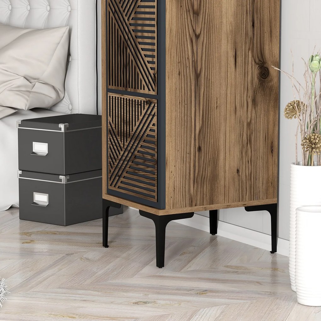 Dulap de haine Kiara P (Nuc + antracit). 1088621