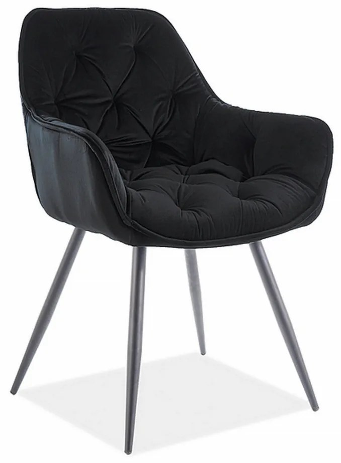 Scaun Cherry matt velvet negru99/negru