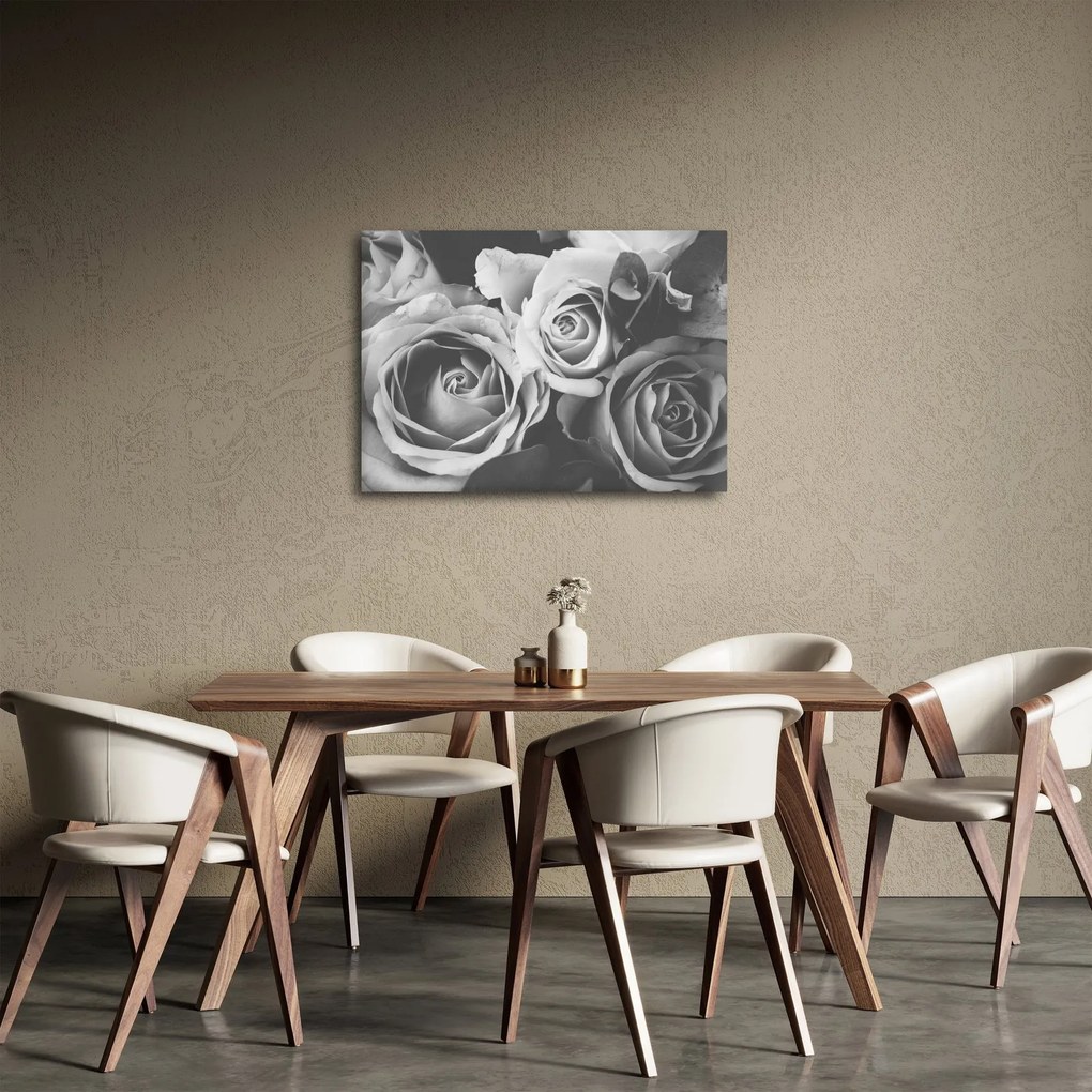 Tablou - Trandafir,alb-negru (70x50 cm)