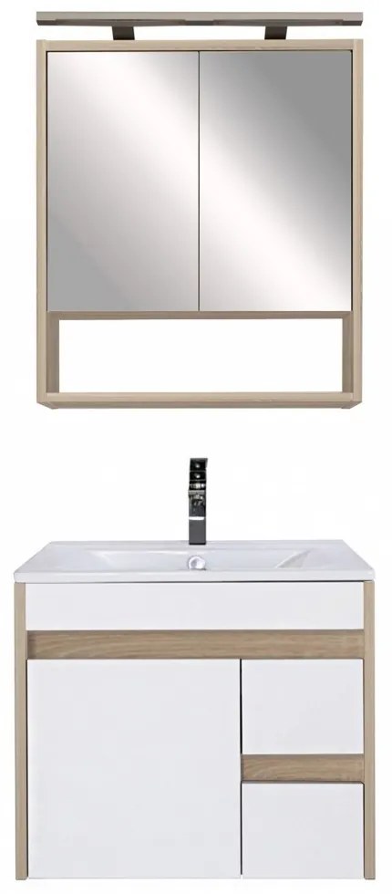 Mobilier complet de baie Luna 60, stejar Sonoma-alb