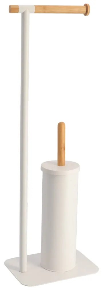 Suport metalic pentru hârtie igienică cu perie WC MAT, 69,5 x 22 x 16 cm