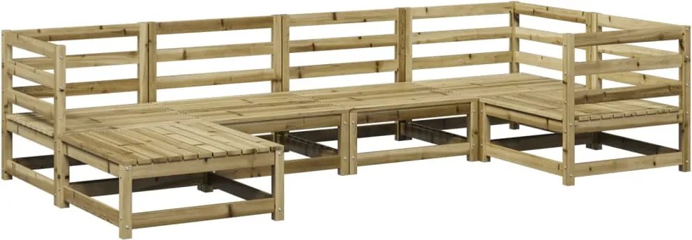 vidaXL Set canapea de grădină, 6 piese, lemn de pin tratat