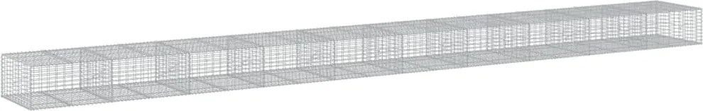 vidaXL Coș gabion cu capac, 1000x100x50 cm, fier galvanizat