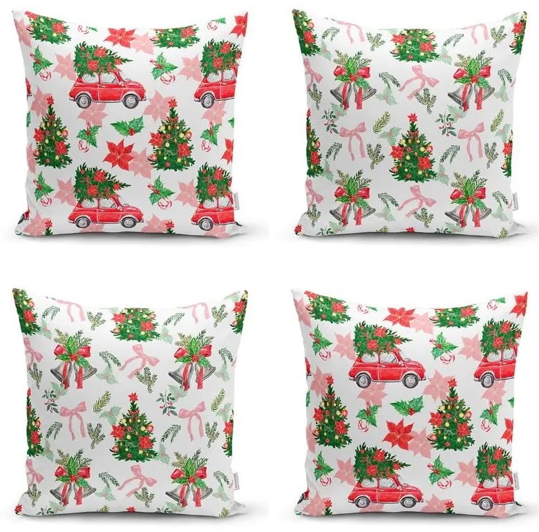 Fețe de pernă 4 buc. din material textil 43x43 cm cu model de Crăciun – Mila Home