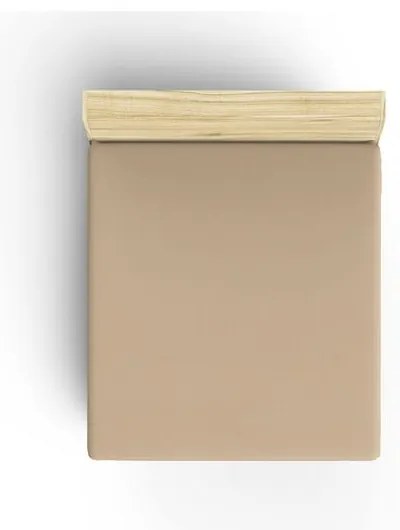 Cearceaf bej din bumbac cu elastic 160x200 cm - Mijolnir