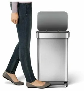 Simplehuman Coș de gunoi cu pedală 45 l, argintiu, 45 l