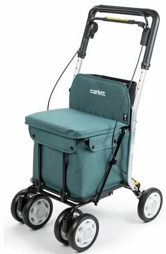 Cărucior de cumpărături Carlett Senior Comfort cu roți, 29 l, albastru-verzui