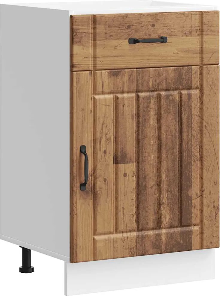 vidaXL Dulap de bază de bucătărie „Lucca” Lemn vechi, lemn prelucrat