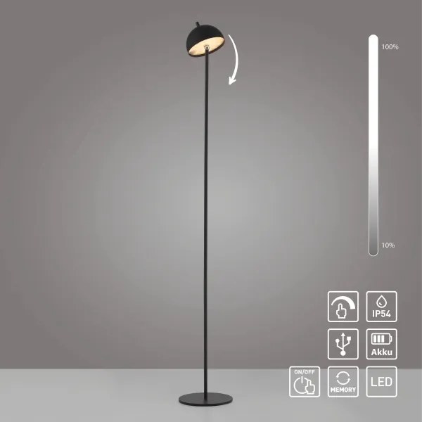 Schöner Wohnen 19245-18 - Lampă de podea LED dimmabilă BELLIS, 2,5W/5V, IP54, neagră
