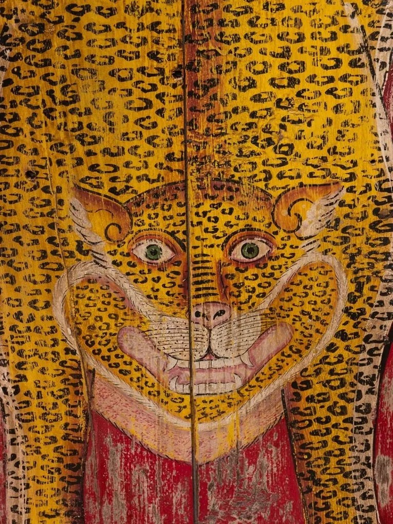 Panou decorativ lung din lemn reciclat, " Tiger "- Piesa unicat