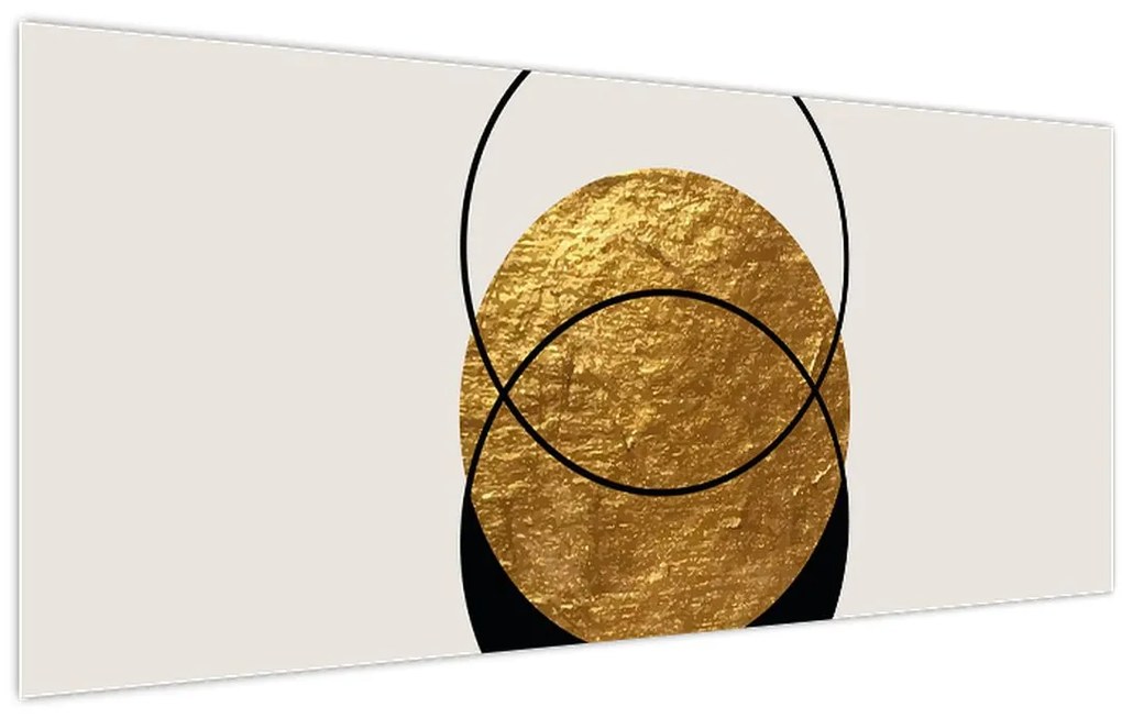 Tablou - Abstracție de aur și alb N⁰2 (120x50 cm)