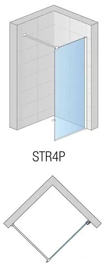 Paravan de dus tip Walk-in SanSwiss Easy STR4P Loft 75 negru mat 140x200 cm sticla securizata 8 mm
