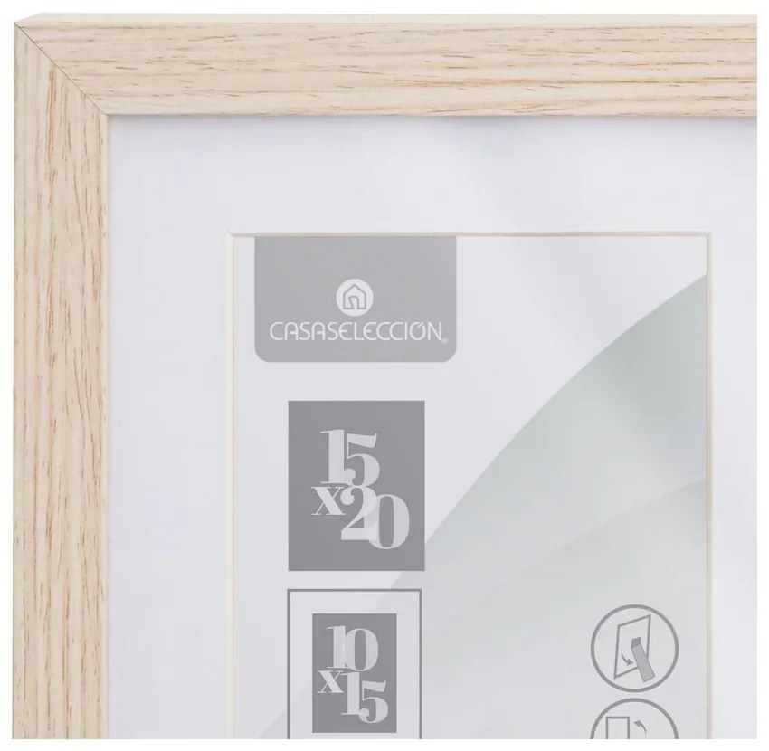 Ramă foto în culoare naturală cu picior de susținere, de agățat 17,5x22,5 cm Sencillo – Casa Selección