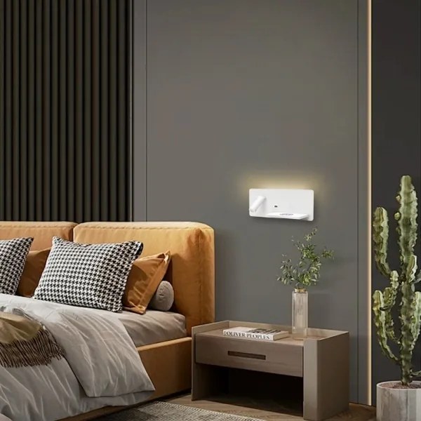 Immax 08285L-LED Aplica LED 3W cu senzor, USB și încărcare wireless, 230V