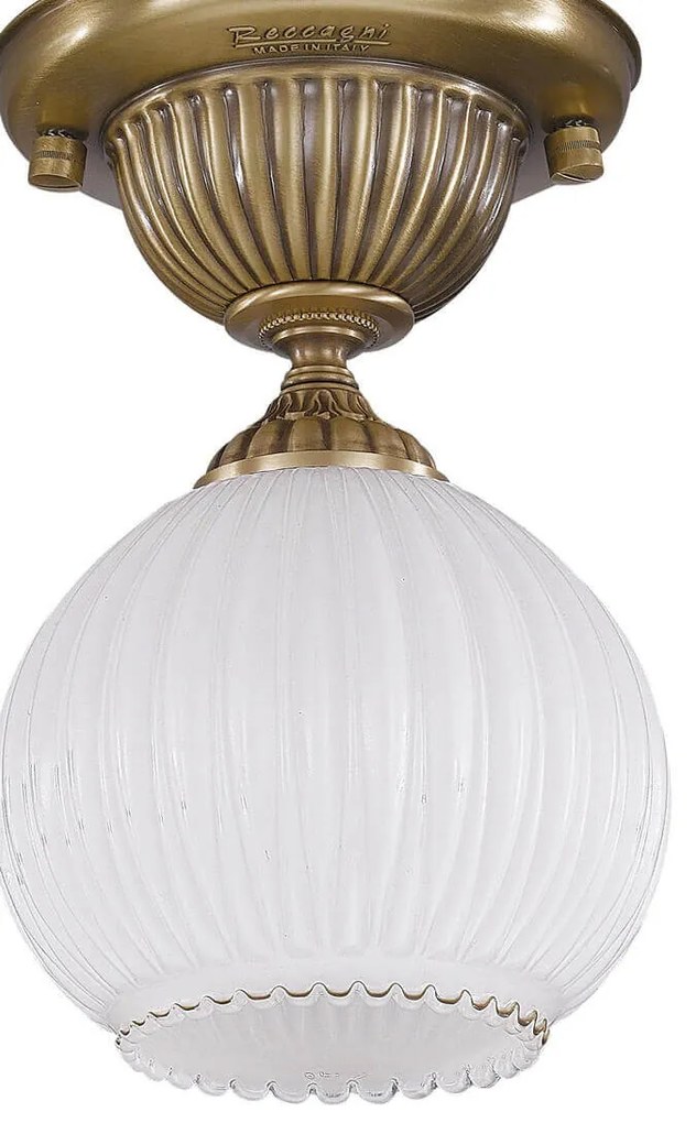 Plafoniera clasica design italian din alama, sticla 9250 RA-PL. 9250/1