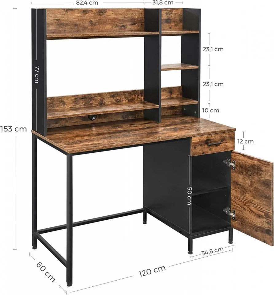 Birou de Studiu, Maro Rustic / Negru