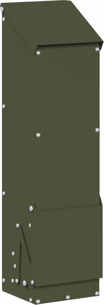 vidaXL Feeder pentru pui Verde măsliniu 13 x 12 x 51 cm